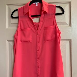 Express Coral Sleeveless Blouse sz M